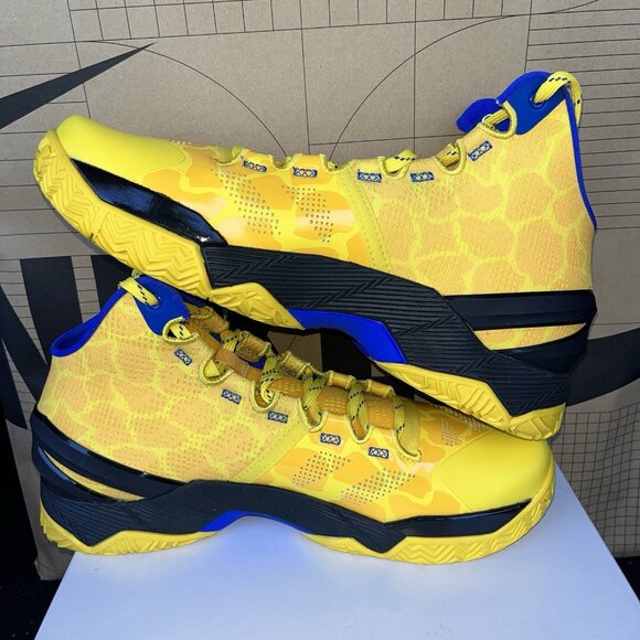 NEW Under Armour Curry 2 “Double Bang” Yellow Basketball 3026281-700 Size 9 main image 5